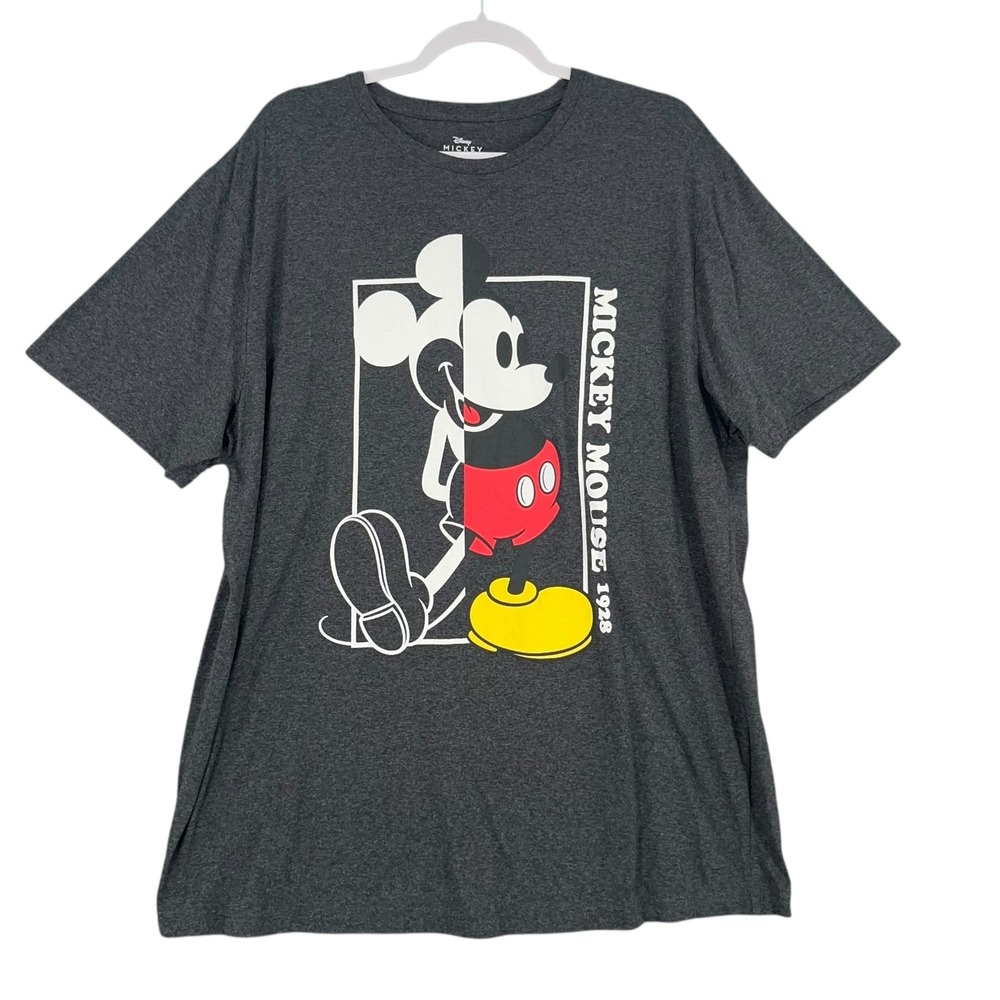 Disney Mickey Mouse 1928 Gray Graphic T-Shirt Adult LT Cartoon‎ Tee